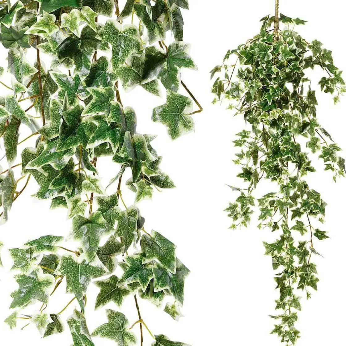 Plantas Verdes | Plantas Colgantes>DecoWoerner Arbusto De Hiedra Artificial Con Palo . Blanco, 114 Cm verde