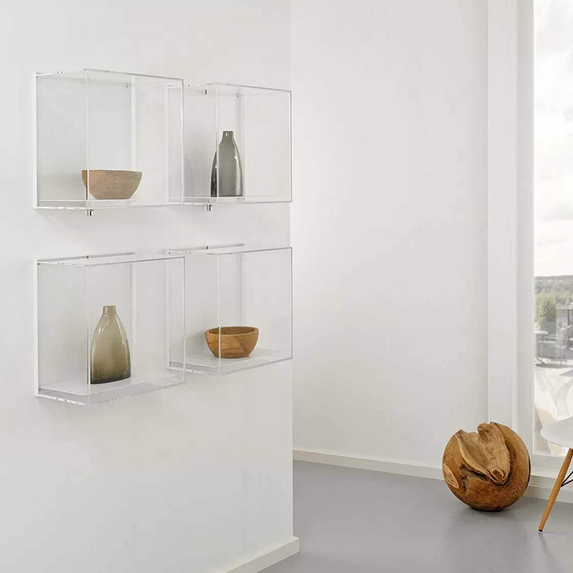 Expositores Para Tiendas>DecoWoerner Armario De Pared Para Exposiciones 42 X 42 X 25 Cm transparente