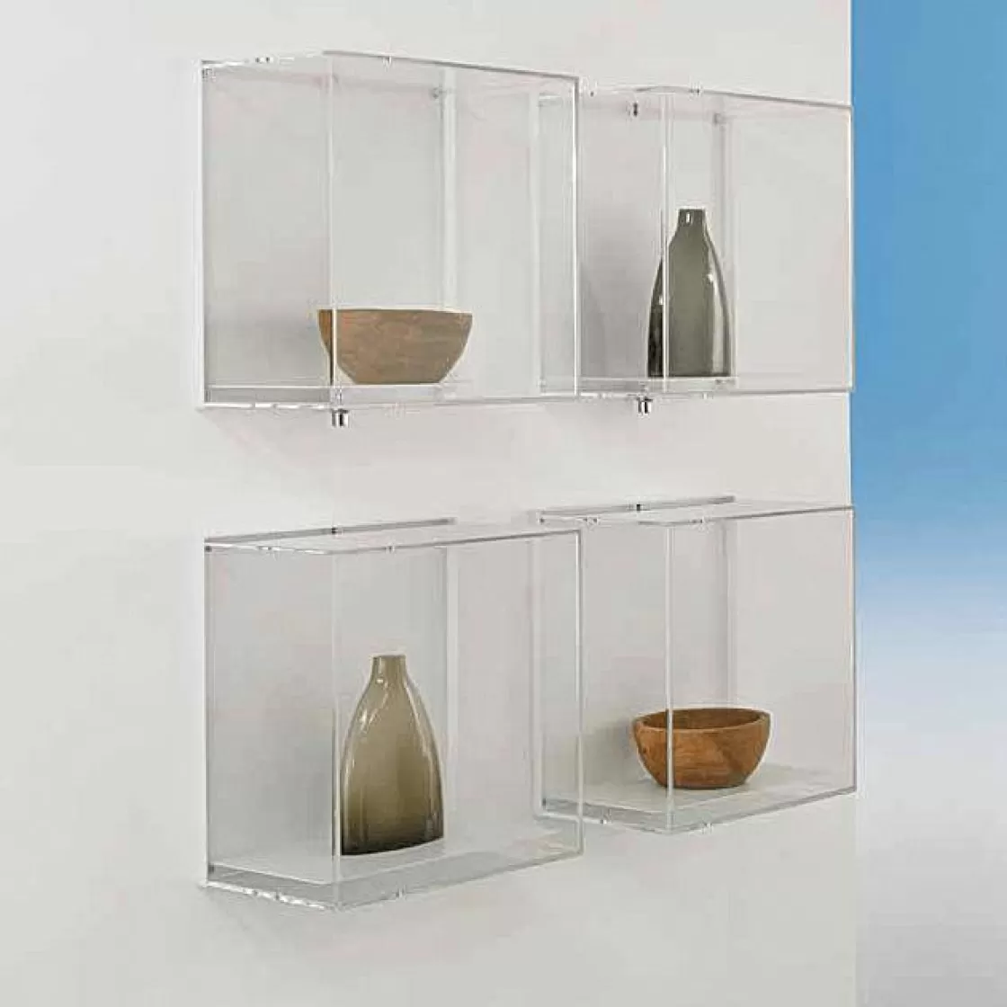 Expositores Para Tiendas>DecoWoerner Armario De Pared Para Exposiciones 42 X 42 X 25 Cm transparente