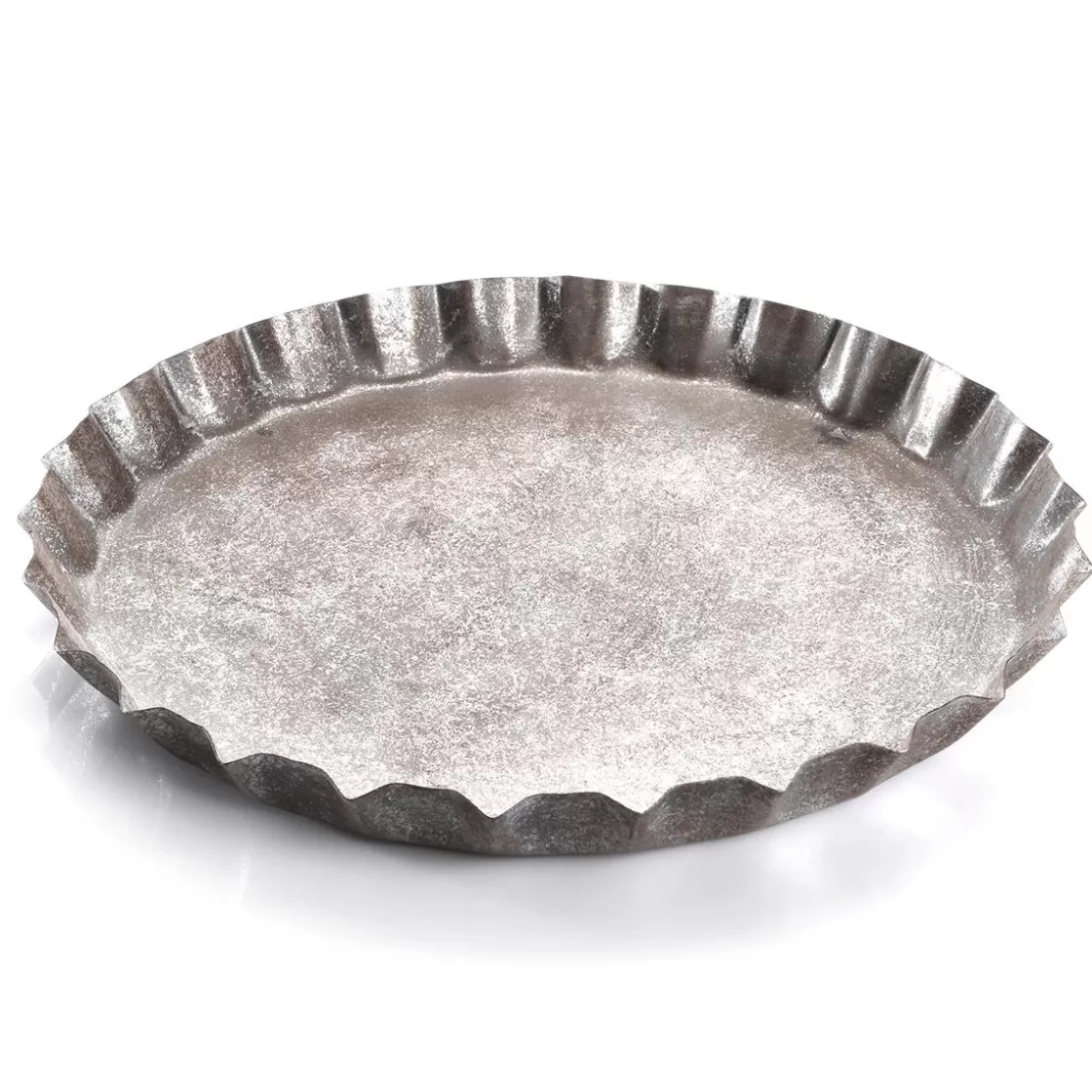 Decoración De Otoño | Decoración De Verano>DecoWoerner Bandeja De Corcho Con Corona De Metal, 42 Cm Ø, 5 Cm De Altura plata