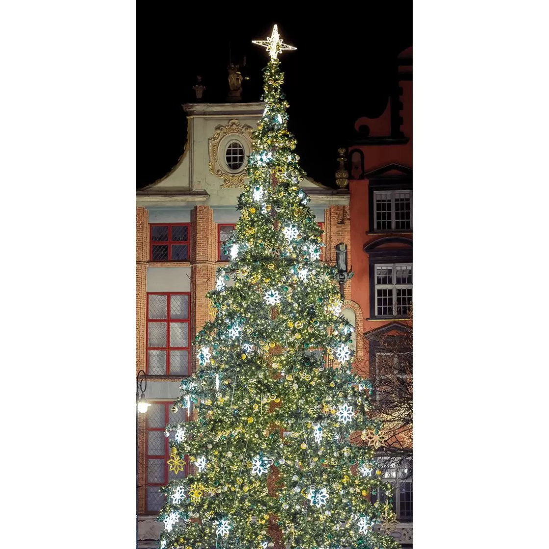 Pancartas De Navidad E Invierno>DecoWoerner Bandera De Tela Árbol De Navidad 100 X 200 Cm verde