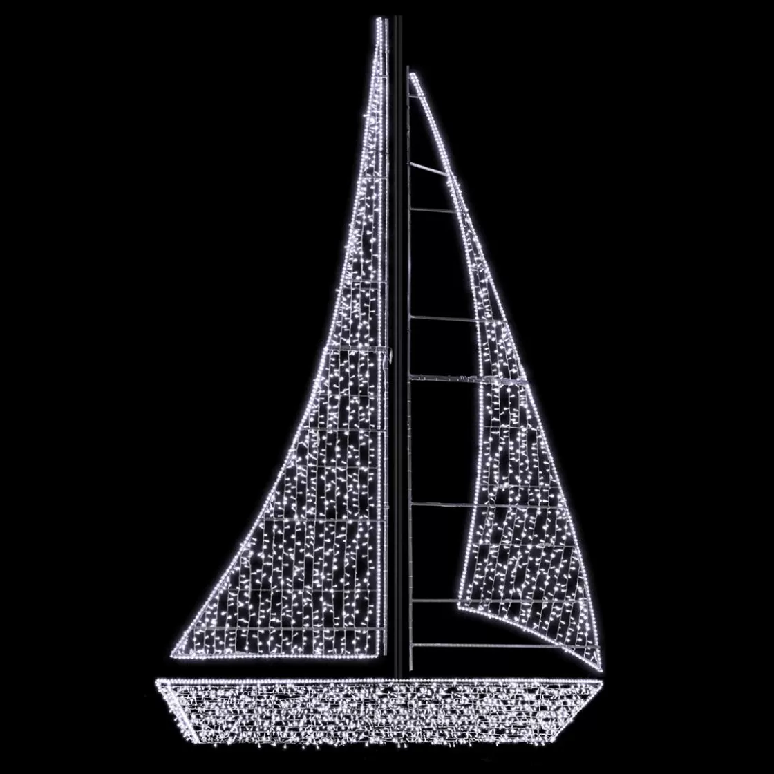 Luz Decorativa | Decoración De Verano>DecoWoerner Barco Para Exterior LED Blanco Frío 600 X 400 X 75 Cm plata