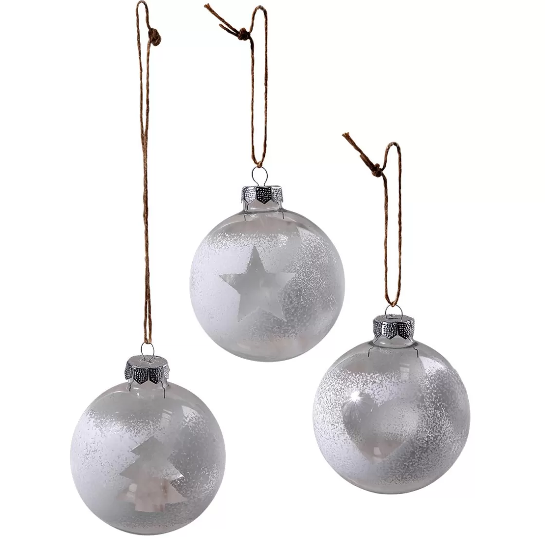 Bolas De Navidad>DecoWoerner Bola De Navidad De Vidrio 6 Cm, Blanca, 10 Piezas transparente