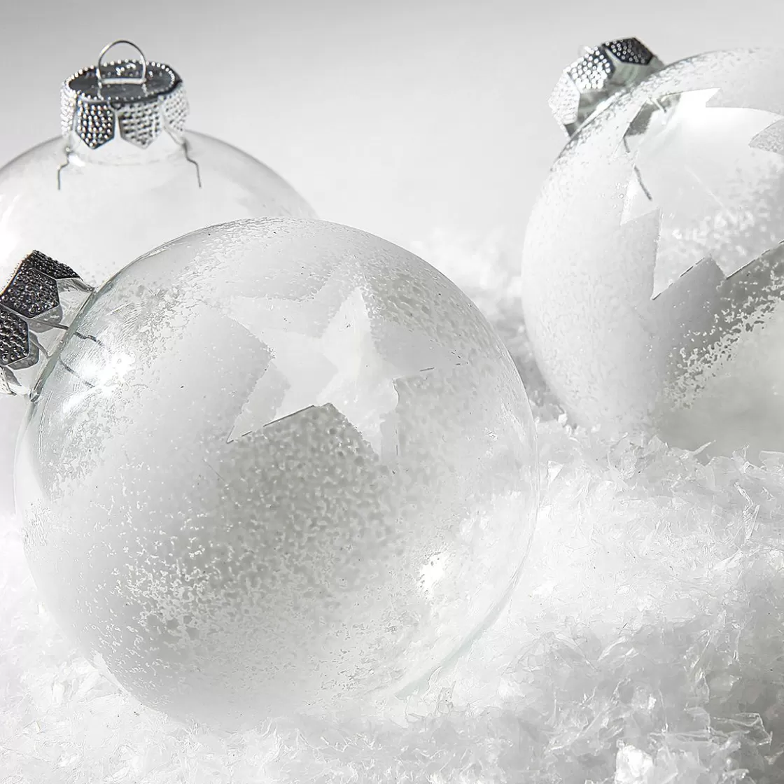 Bolas De Navidad>DecoWoerner Bola De Navidad De Vidrio 6 Cm, Blanca, 10 Piezas transparente