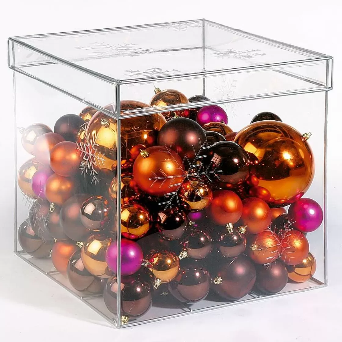 Bolas De Navidad>DecoWoerner Bolas De Navidad De Plástico Brillante, 6 Cm Ø - 24 Piezas naranja