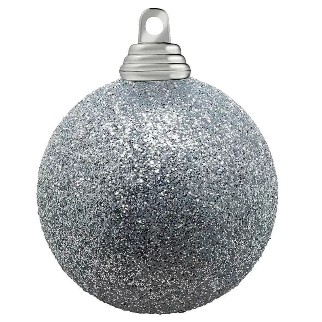 Bolas De Navidad>DecoWoerner Bolas De Navidad De Plástico Con Purpurina De 6 Cm De Diámetro - 6 Piezas plata