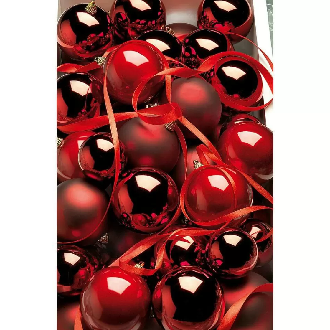 Bolas De Navidad>DecoWoerner Bolas De Navidad De Plástico Vino Brillante, 6 Cm Ø - 24 Piezas rojo