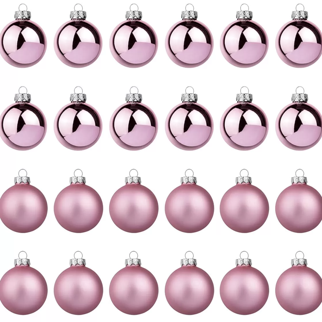 Bolas De Navidad>DecoWoerner Bolas De Navidad De Polvo En Vidrio 6 Cm Ø - 24 Piezas rosa