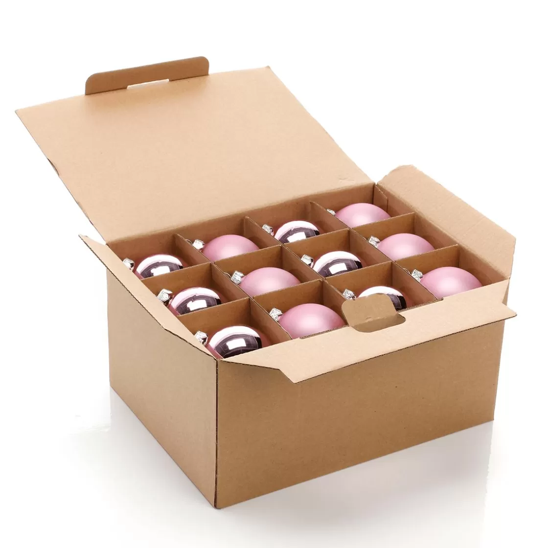 Bolas De Navidad>DecoWoerner Bolas De Navidad De Polvo En Vidrio 6 Cm Ø - 24 Piezas rosa