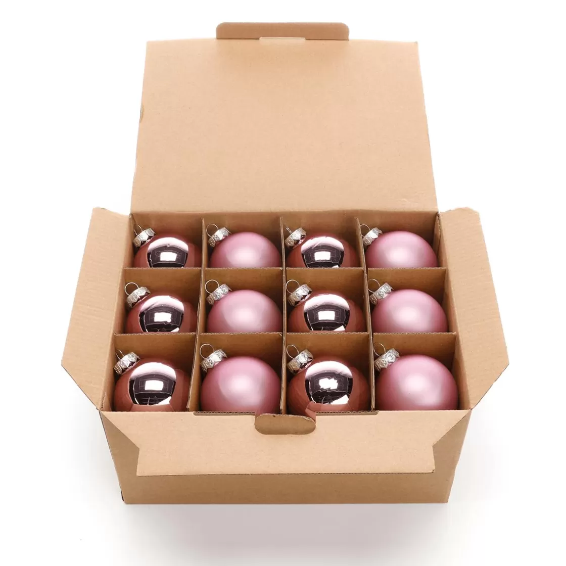 Bolas De Navidad>DecoWoerner Bolas De Navidad De Polvo En Vidrio 6 Cm Ø - 24 Piezas rosa