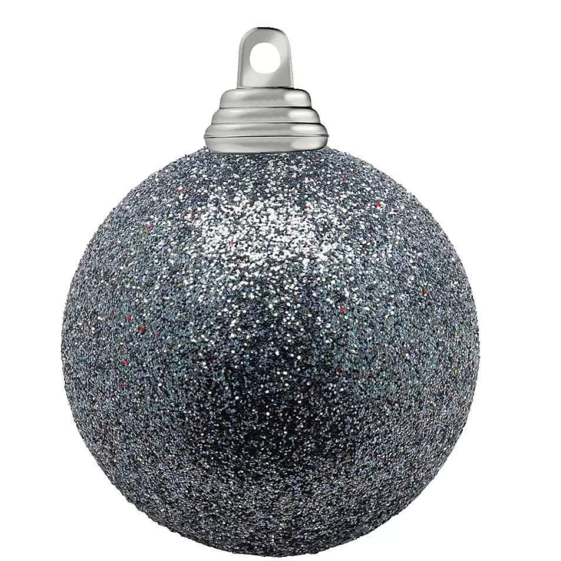 Bolas De Navidad>DecoWoerner Bolas De Navidad De Purpurina En Plástico Antracita, 10 Cm Ø - 6 Piezas Gris