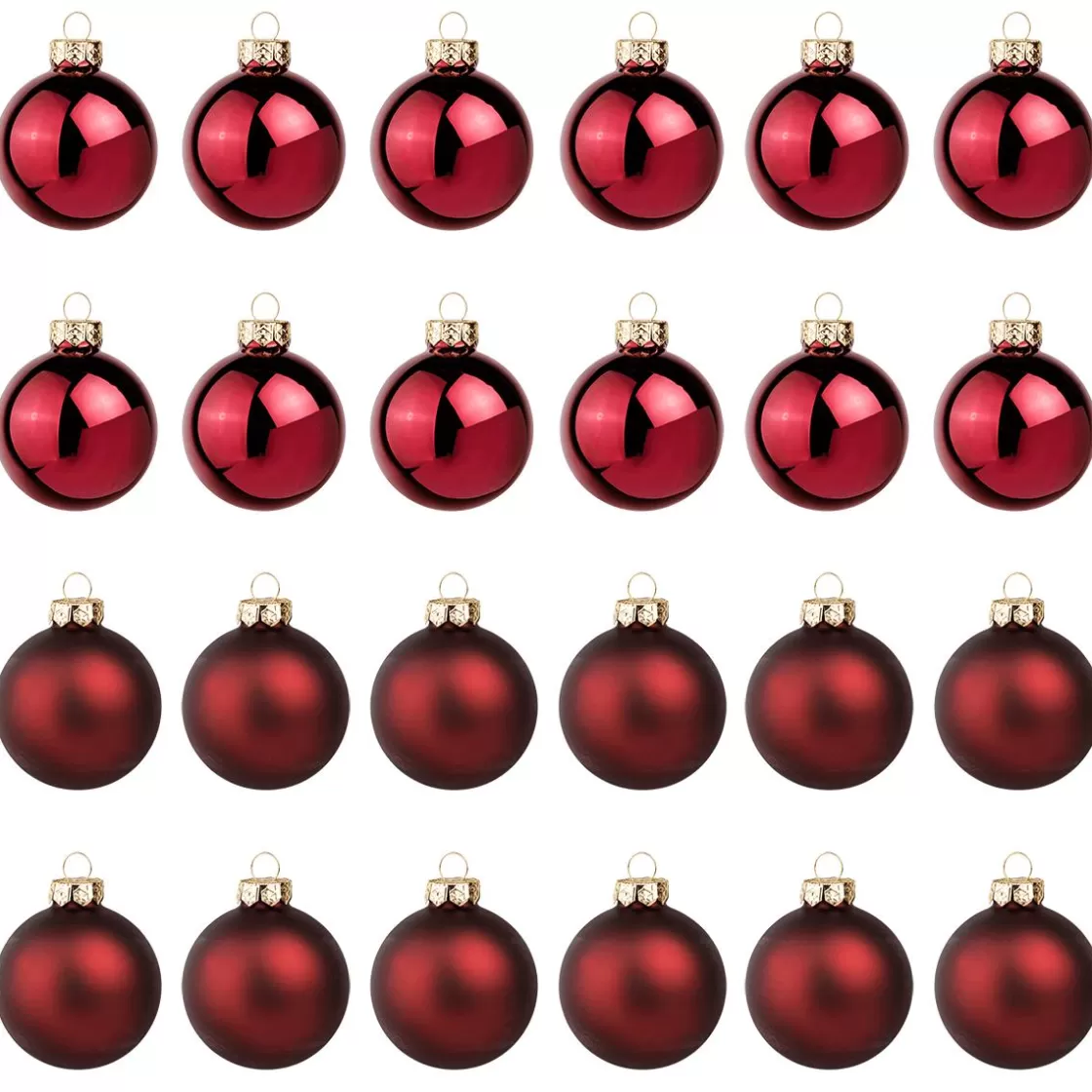 Bolas De Navidad>DecoWoerner Bolas De Navidad De Vidrio Oscuro 6 Cm Ø - 24 Piezas rojo