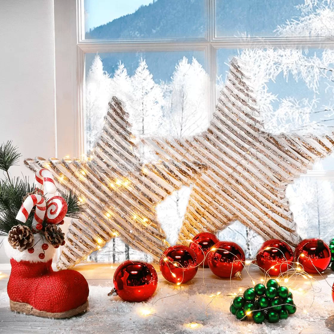Bolas De Navidad>DecoWoerner Bolas De Navidad Rojas Y Brillantes De Plástico Ignífugo 6 Cm Ø - 24 Piezas rojo