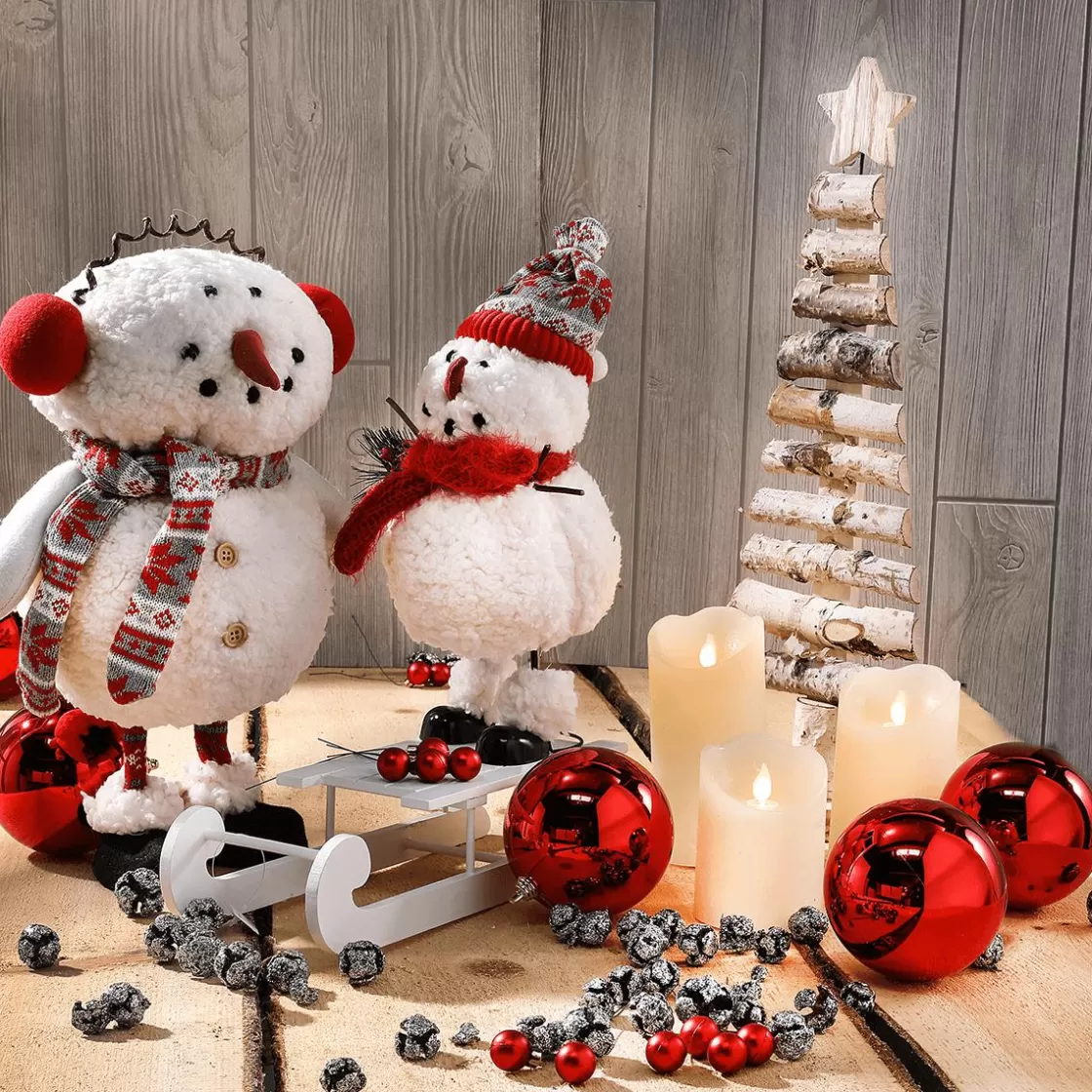 Bolas De Navidad>DecoWoerner Bolas De Navidad Rojas Y Brillantes De Plástico Ignífugo 6 Cm Ø - 24 Piezas rojo