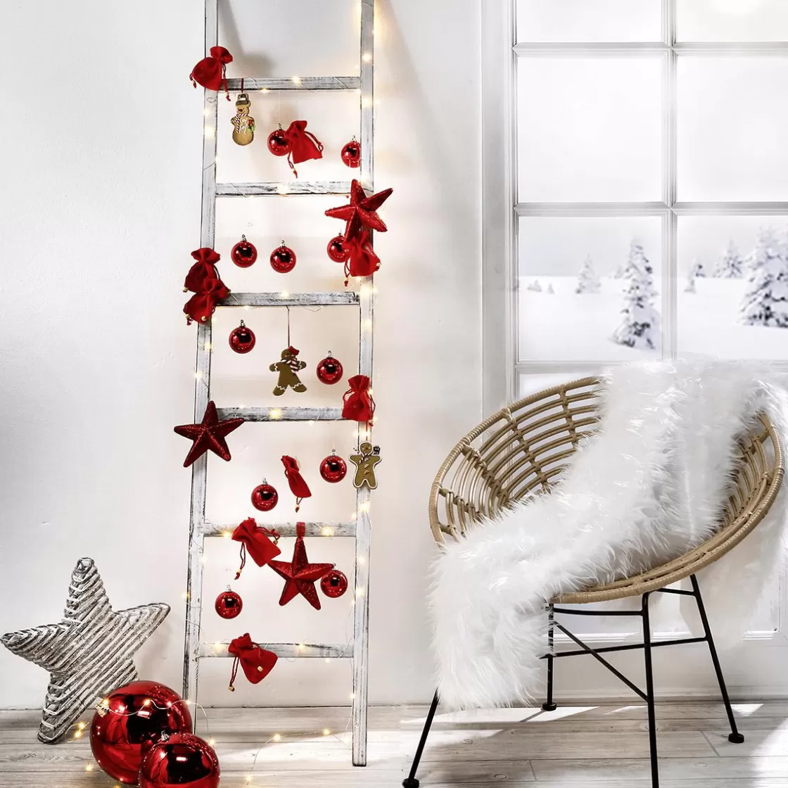 Bolas De Navidad>DecoWoerner Bolas De Navidad Rojas Y Brillantes De Plástico Ignífugo 6 Cm Ø - 24 Piezas rojo