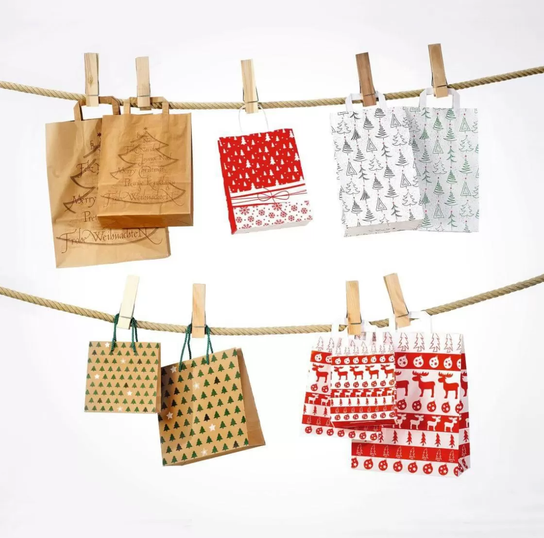 Bolsas De Regalo Y Bolsas Portátiles>DecoWoerner Bolsa De Papel "Noruega" 22 X 18 Cm rojo