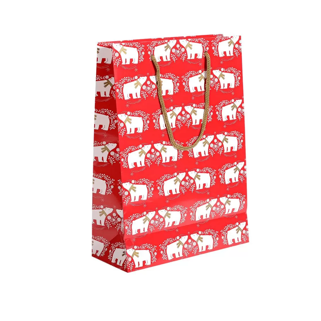 Bolsas De Regalo Y Bolsas Portátiles>DecoWoerner Bolsa De Regalo De Oso Polar Juego De 12 33,5 X 24 X 10 Cm, 150 Gr/m² rojo