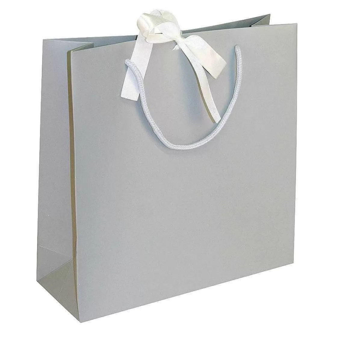 Bolsas De Regalo Y Bolsas Portátiles>DecoWoerner Bolsas De Regalo, 27,5 X 27,5 Cm, 25 Piezas 200g/m², Con Lazo De Raso A Juego Gris