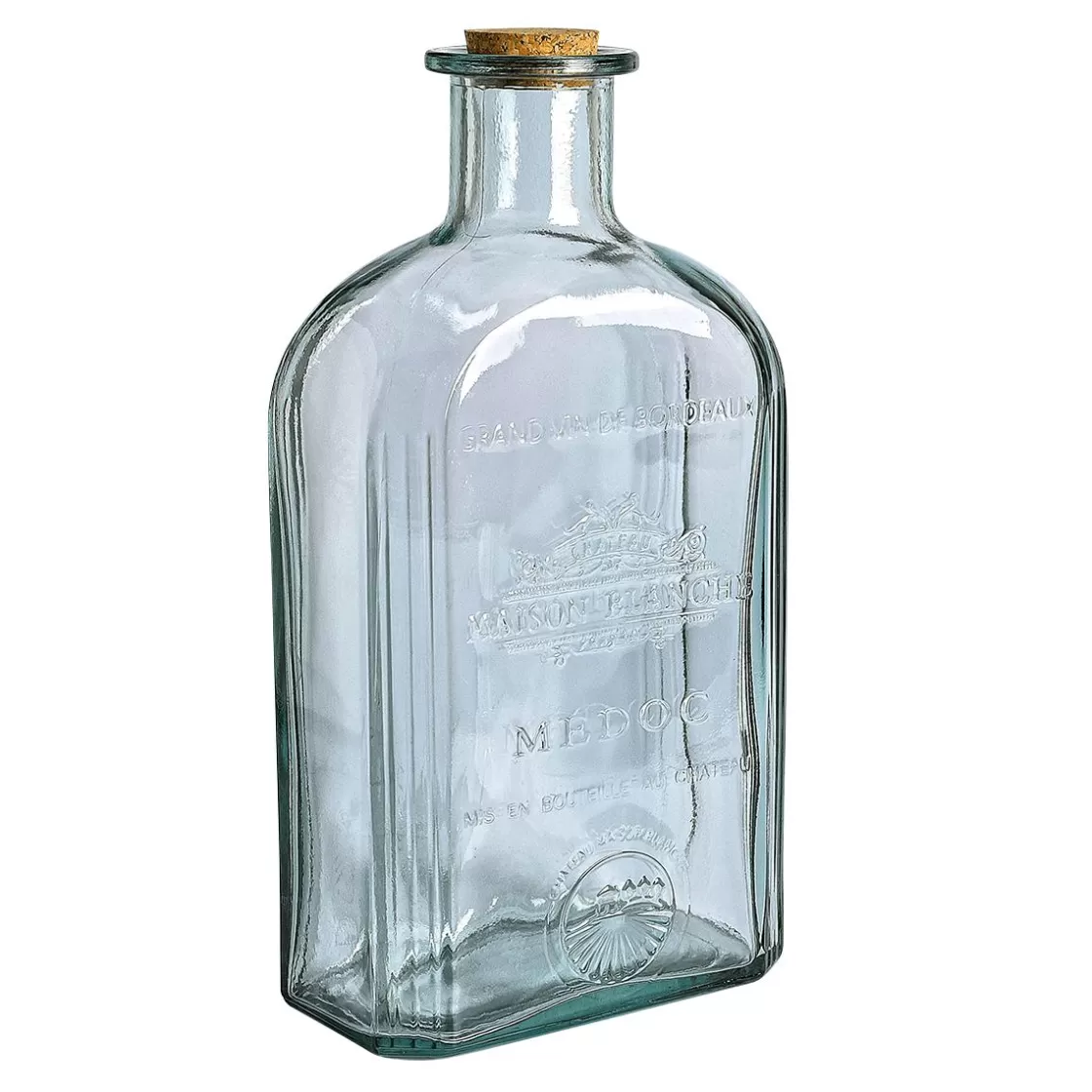 Decoración Temática | Decoración De Otoño>DecoWoerner Botella De Vidrio Decorativa Nostalgic XXL 4,6 L, 39 Cm azul