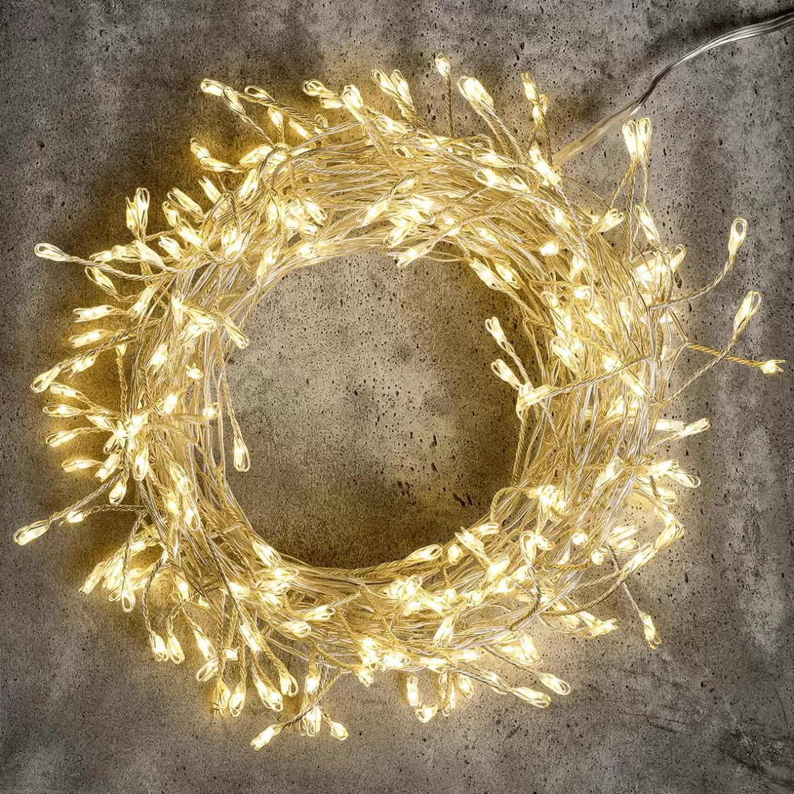 Luces De Navidad>DecoWoerner Cadena De Luces LED Con Alambre Fuegos Artificiales Para Exteriores, 240 LED, 6 M plata