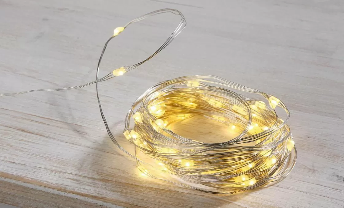 Luces De Navidad>DecoWoerner Cadena De Luces LED Con Alambre Para Exteriores, 50 LED, 5 M plata