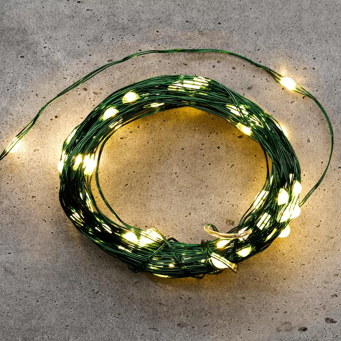 Luces De Navidad>DecoWoerner Cadena De Luces LED Con Alambre Para Interiores, 100 LED, 10 M verde