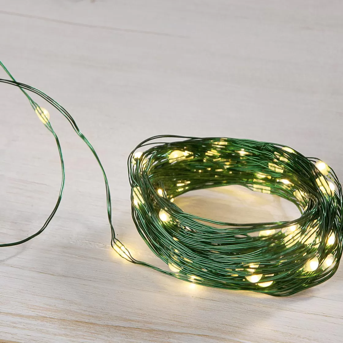 Luces De Navidad>DecoWoerner Cadena De Luces LED Con Alambre Para Interiores, 100 LED, 10 M verde