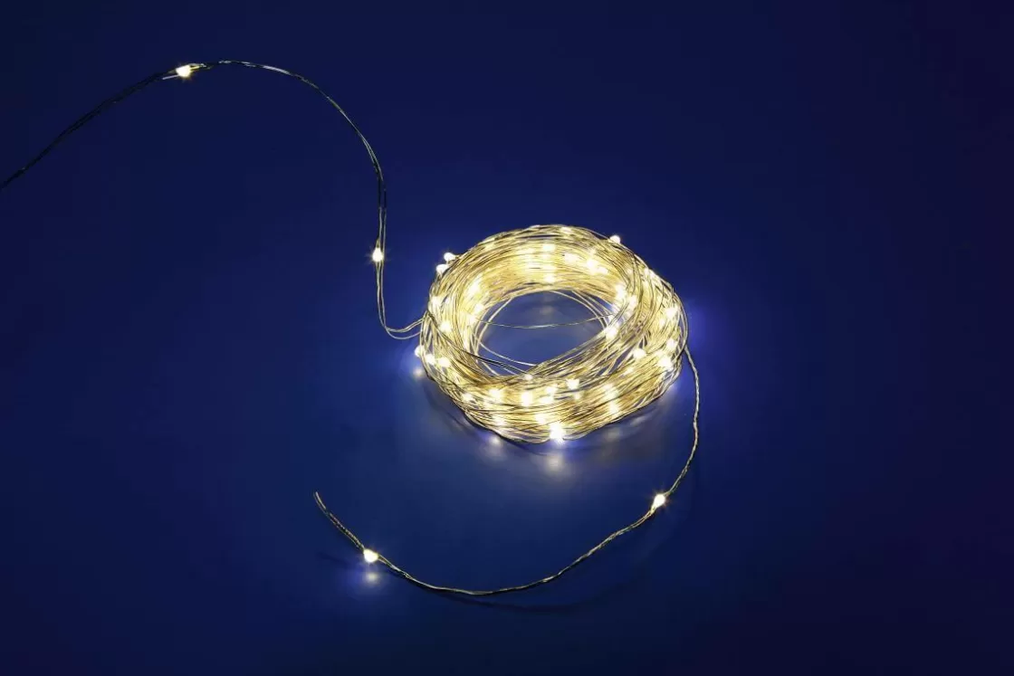 Luces De Navidad>DecoWoerner Cadena De Luces LED Para Exterior, 10 M, plata
