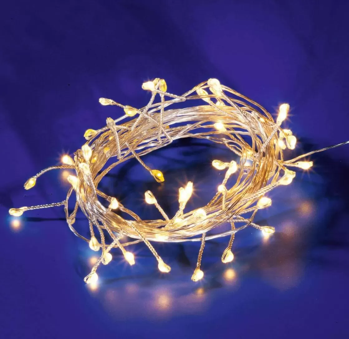 Luces De Navidad>DecoWoerner Cadena De Luces LED Twinkle Para Exterior, 10 M, plata