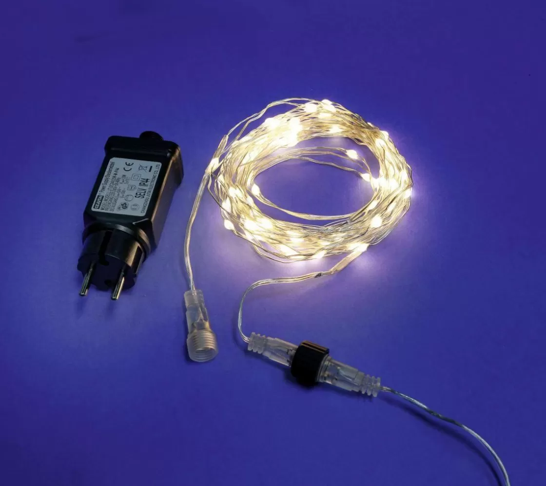 Luces De Navidad>DecoWoerner Cadena De Luces LED XL Con Alambre Separable Para Exteriores, 200 LED, Alambre , 20 M plata