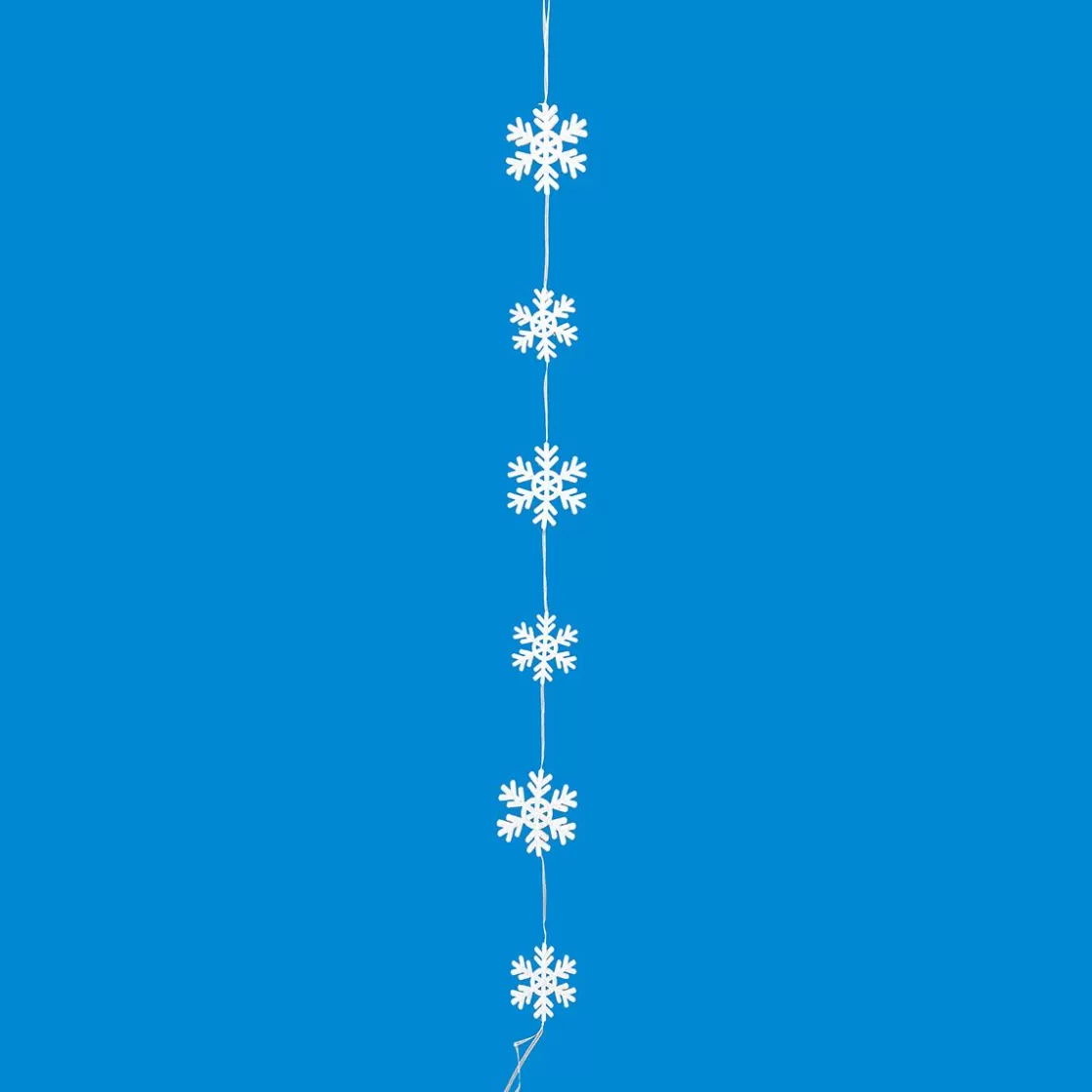 Decoración De Invierno>DecoWoerner Cadena Decorativa Copos De Nieve 150 Cm blanco