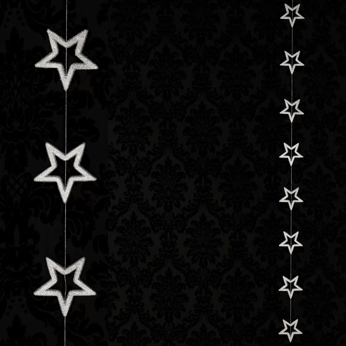 Estrella De Navidad>DecoWoerner Cadena Decorativa De Estrellas Ø 14 Cm, 200 Cm, plata