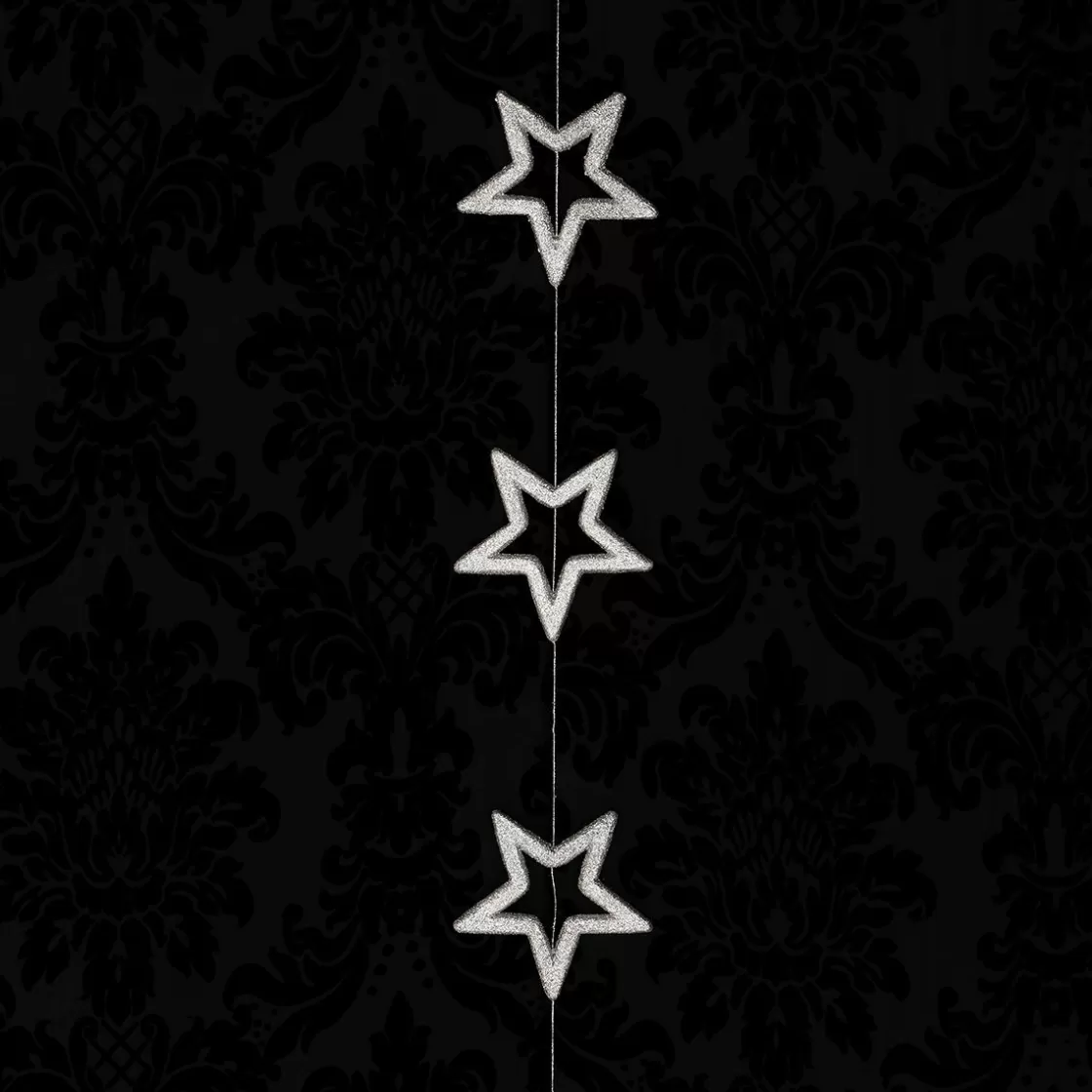 Estrella De Navidad>DecoWoerner Cadena Decorativa De Estrellas Ø 14 Cm, 200 Cm, plata