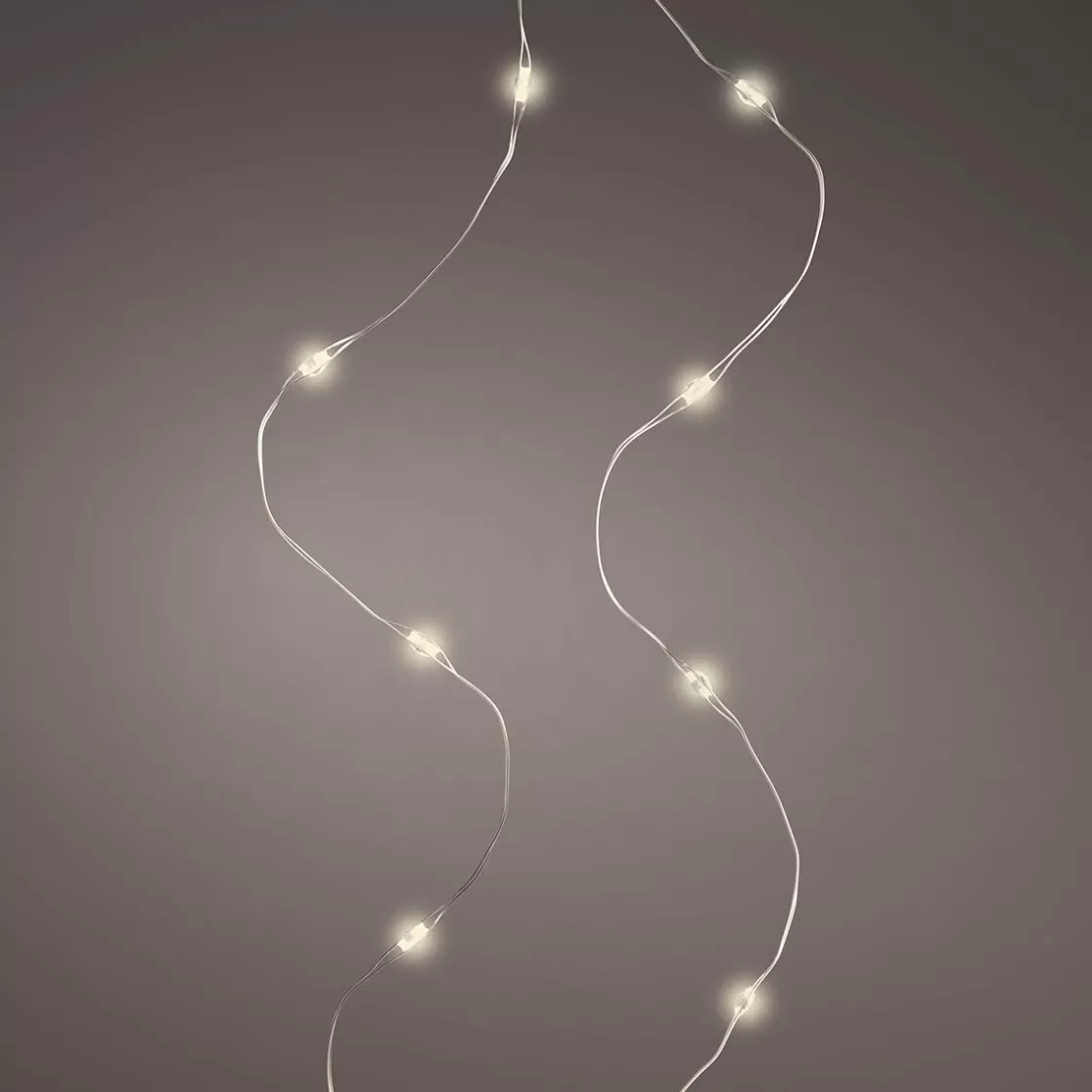 Decoración Temática | Luces De Navidad>DecoWoerner Cadenas De Luces LED De Alambre Que Funcionan Con Pilas plata