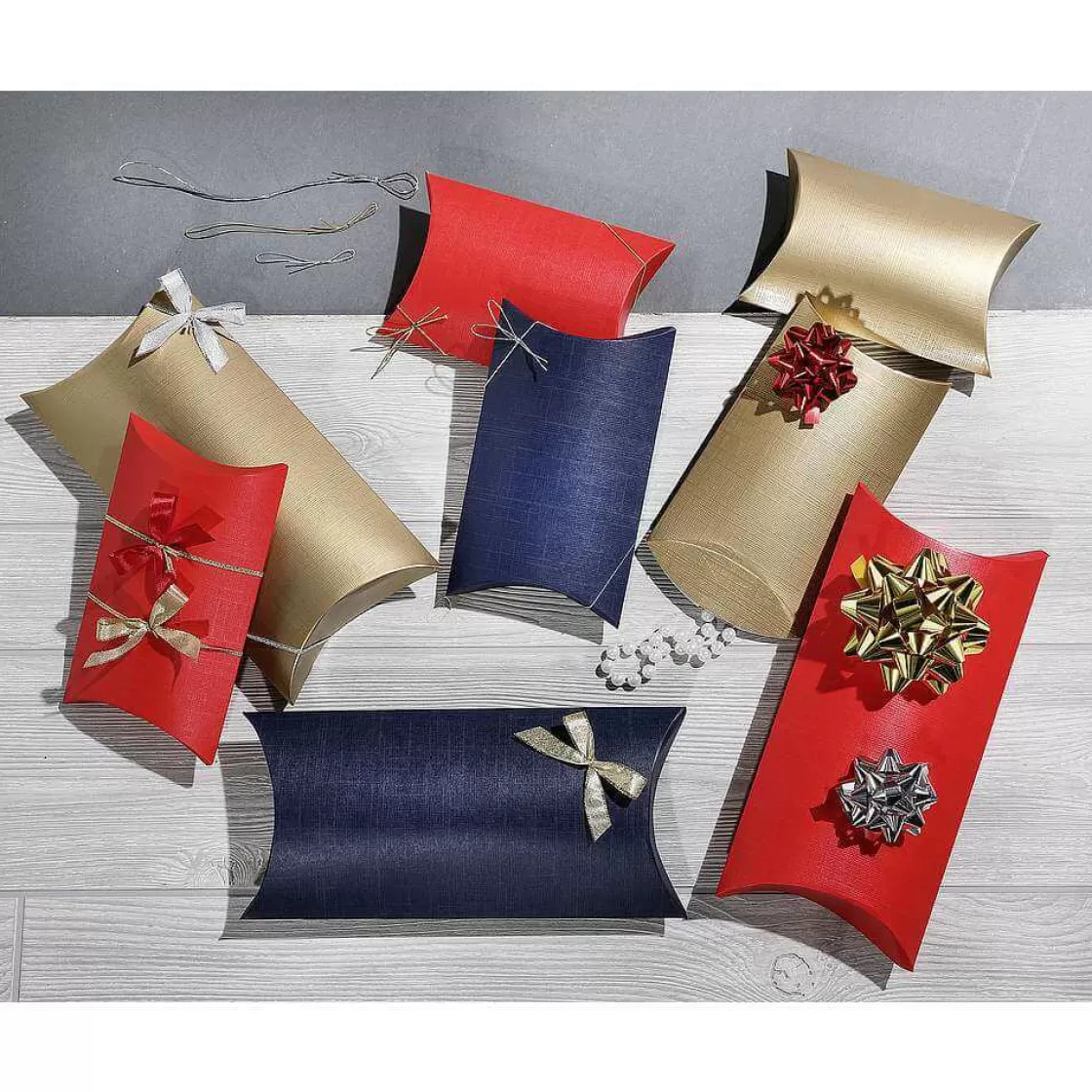 Cajas De Regalo>DecoWoerner Caja De Almohadas De 24 Cm De Largo, Roja, 10 Piezas rojo