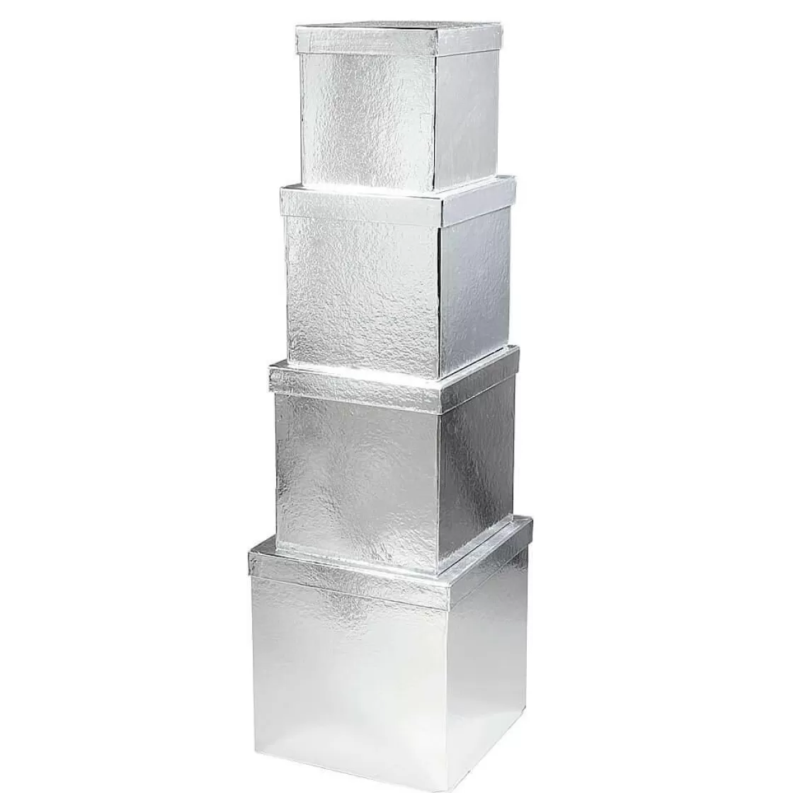 Cajas De Regalo>DecoWoerner Cajas De Cartón De Regalo, Color Plateado, 4 Pz. plata