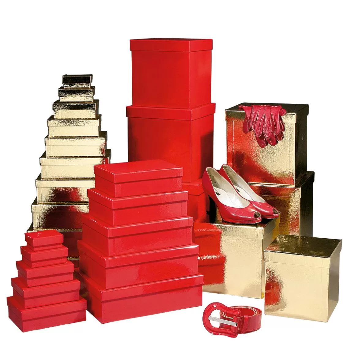 Cajas De Regalo>DecoWoerner Cajas De Cartón De Regalo, Color , 4 Pz. rojo