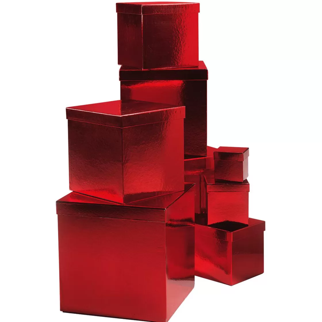 Cajas De Regalo>DecoWoerner Cajas De Cartón De Regalo Majestic Metallic, Rojas, 8 Piezas rojo