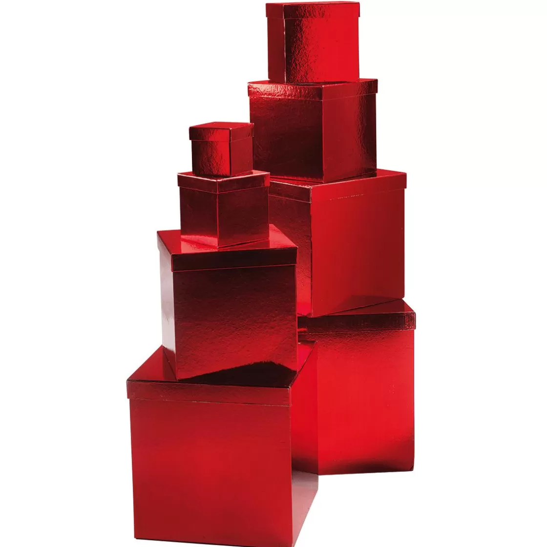 Cajas De Regalo>DecoWoerner Cajas De Cartón De Regalo Majestic Metallic, Rojas, 8 Piezas rojo