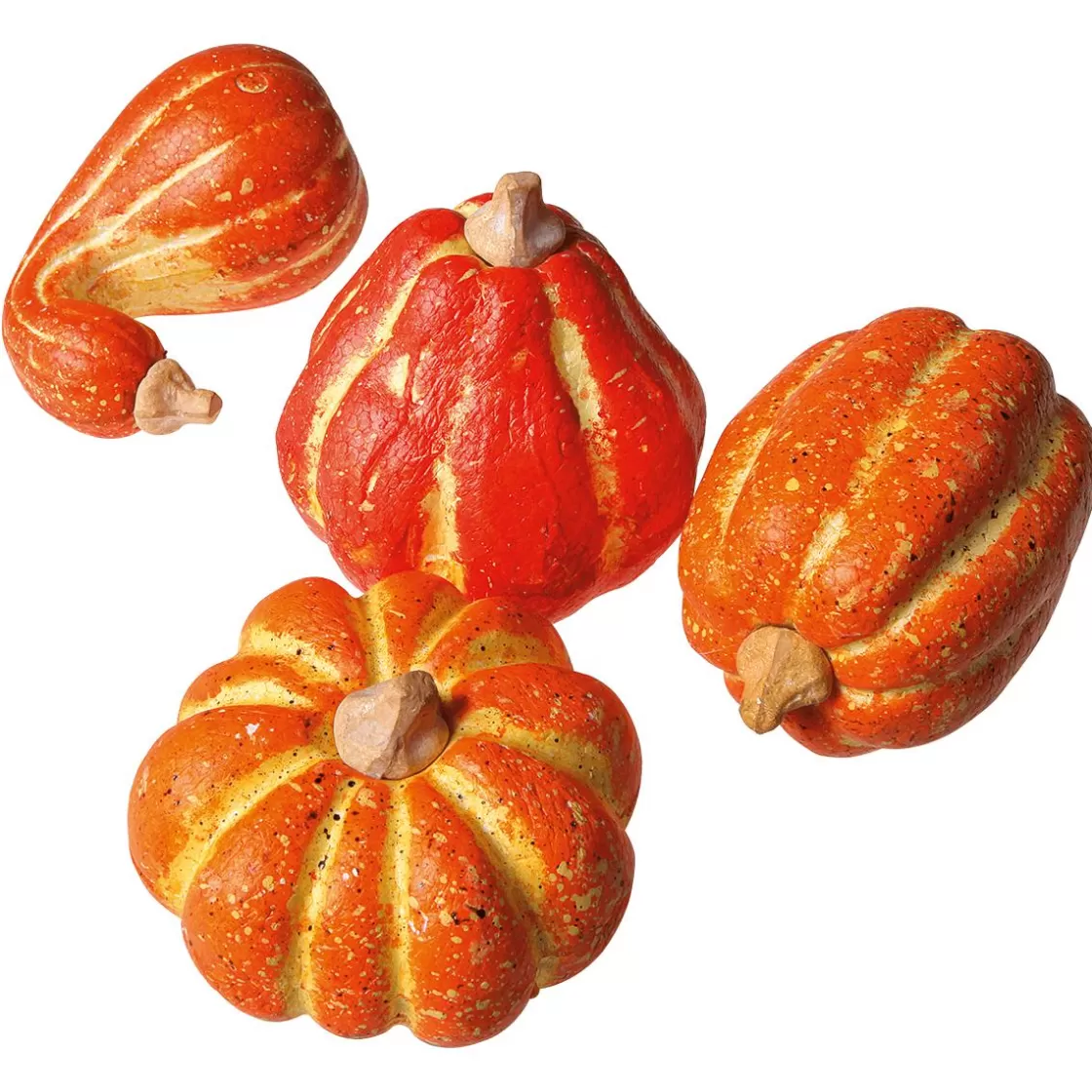 Decoración De Otoño | Verduras Y Hierbas>DecoWoerner Calabazas De Adorno Decorativas, 11-14 Cm, 4 Piezas naranja