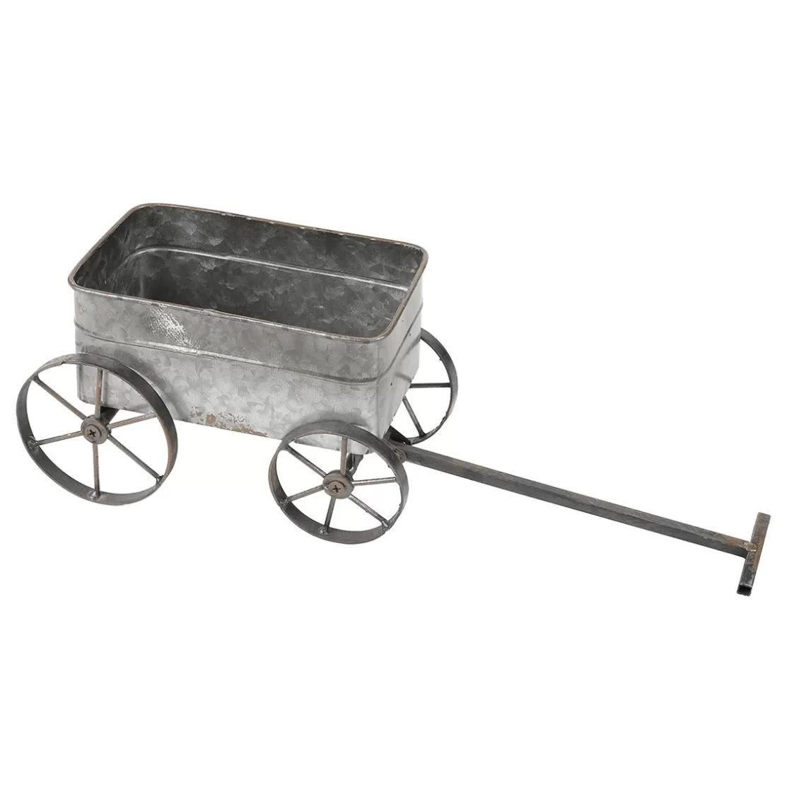 Decoración De Primavera>DecoWoerner Carrito Decorativo De Metal Para Tirar 47 Cm plata