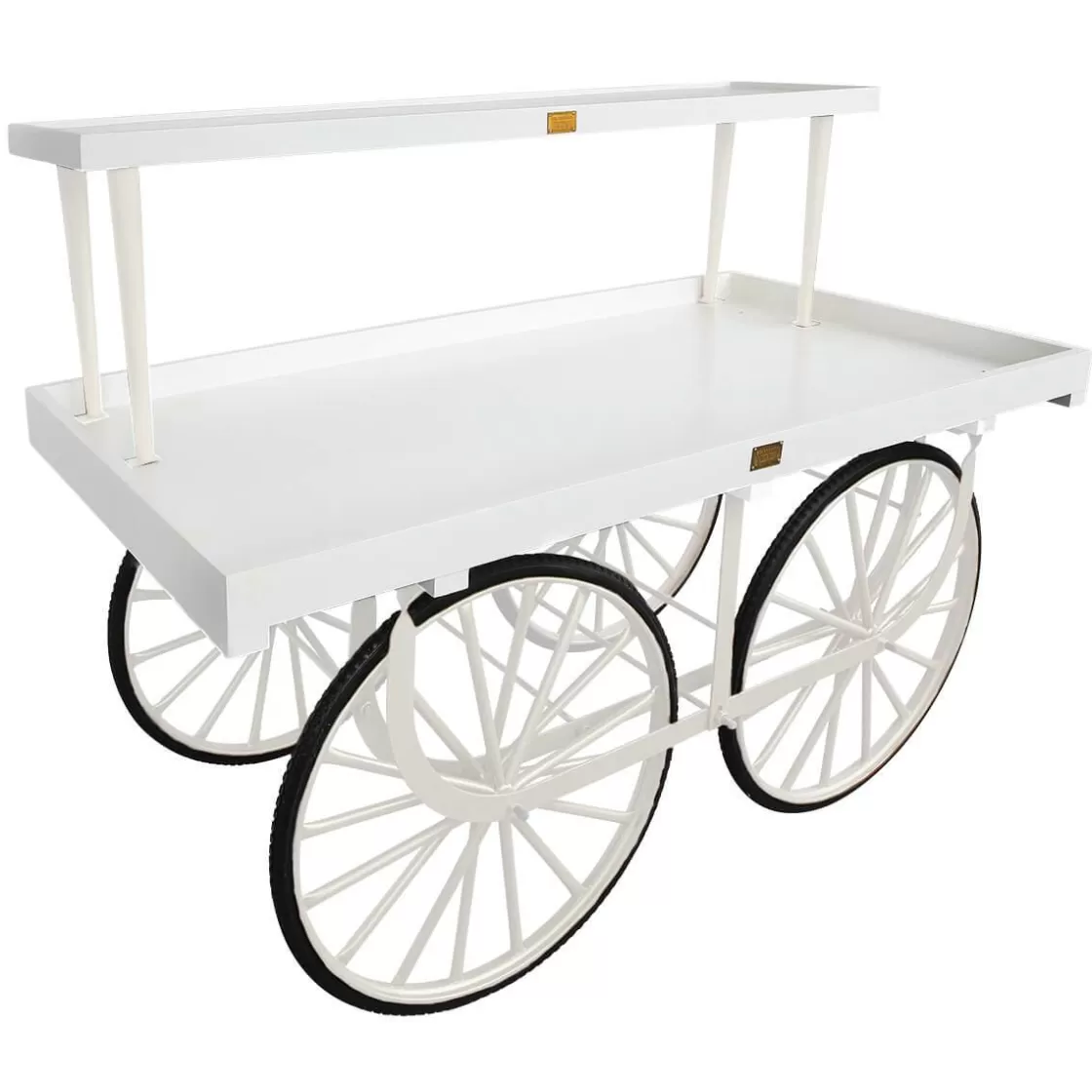 Expositores Para Tiendas>DecoWoerner Carro De Mercado Completo Con Base Blanco, Cuerpo Blanco Y Tapa De Madera negro