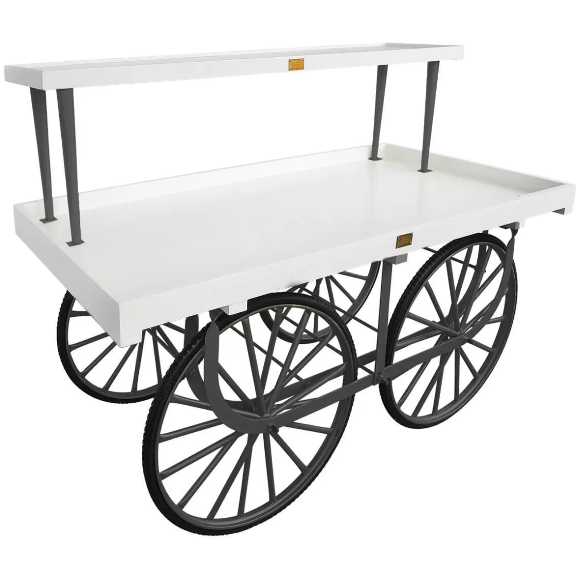 Expositores Para Tiendas>DecoWoerner Carro De Mercado Completo Con Base Nero, Cuerpo Blanco Y Tapa De Madera negro