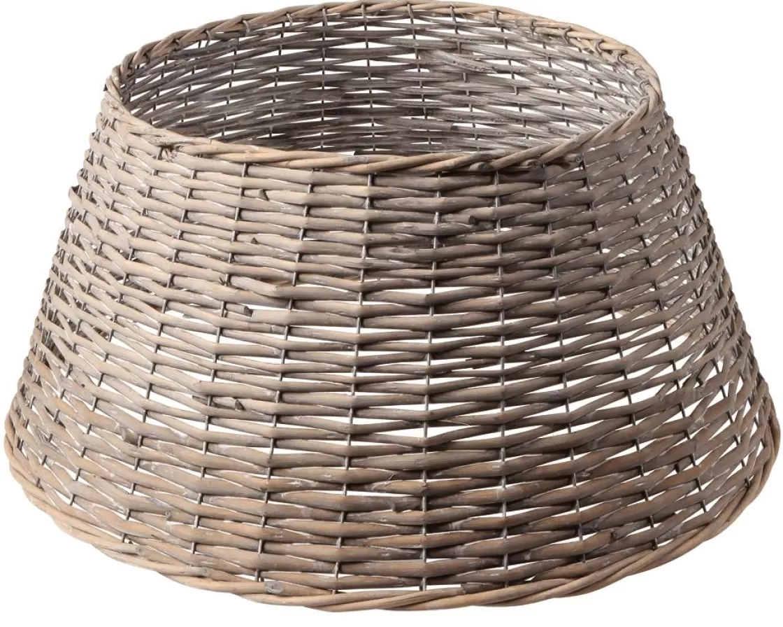 Macetas Y Artículos De Decoración | Árboles De Navidad Artificiales>DecoWoerner Cesta De Mimbre Anular Para árbol De Navidad, Ø 57 Cm Gris