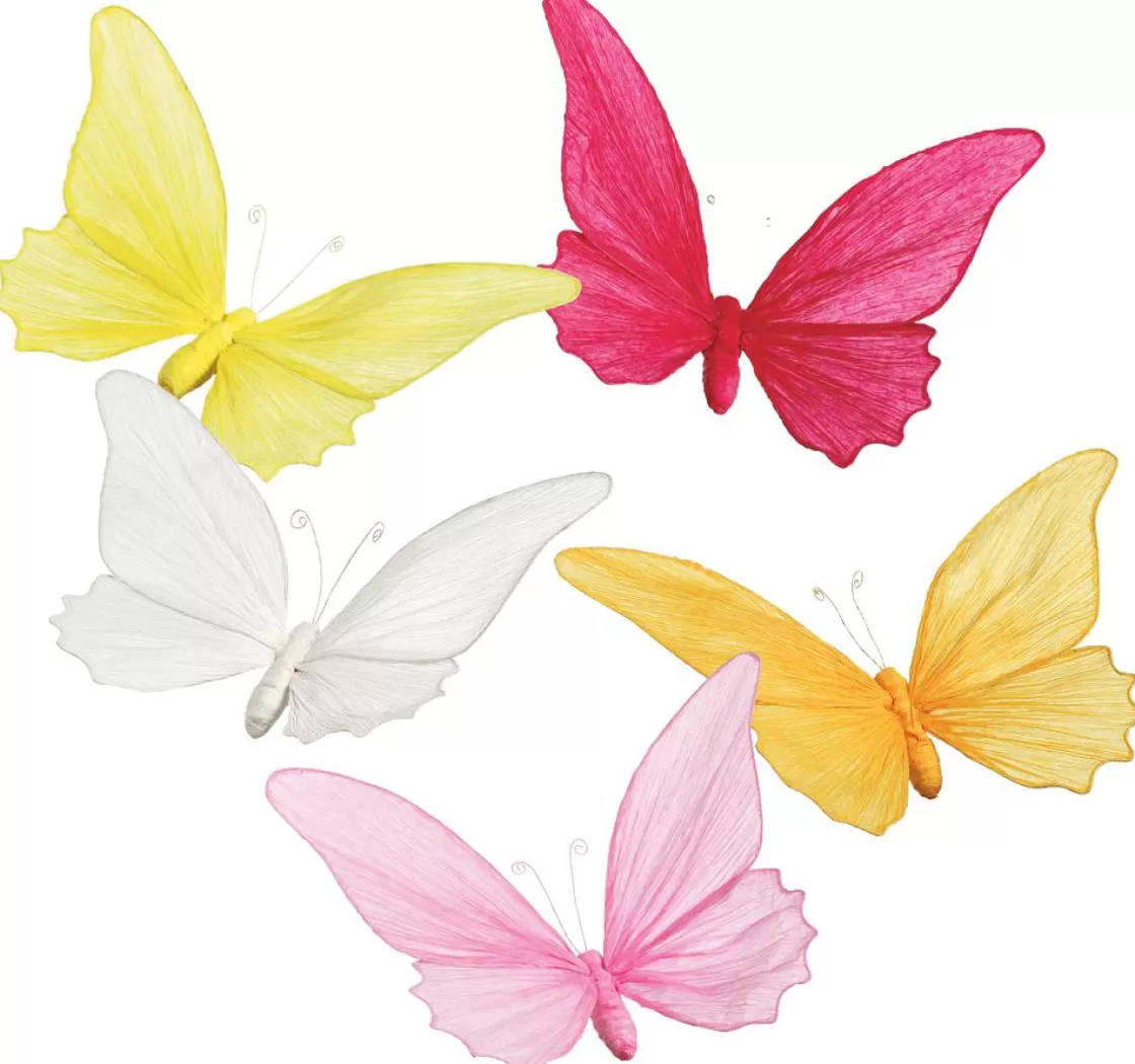 Decoración De Primavera>DecoWoerner Cinco Mariposas Decorativas De Colores Para Colgar, 26 Cm multicolor