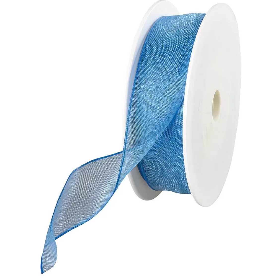 Cintas De Regalo>DecoWoerner Cinta De Chifón Con Alambre, Color Claro, Anchura 25 Mm azul