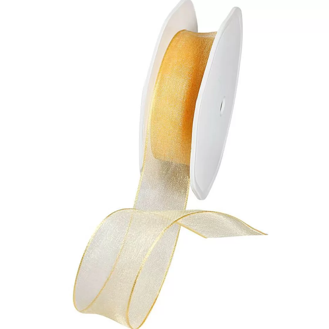 Cintas De Regalo>DecoWoerner Cinta De Chifón Con Alambre, Color Dorado, Anchura 25 Mm oro
