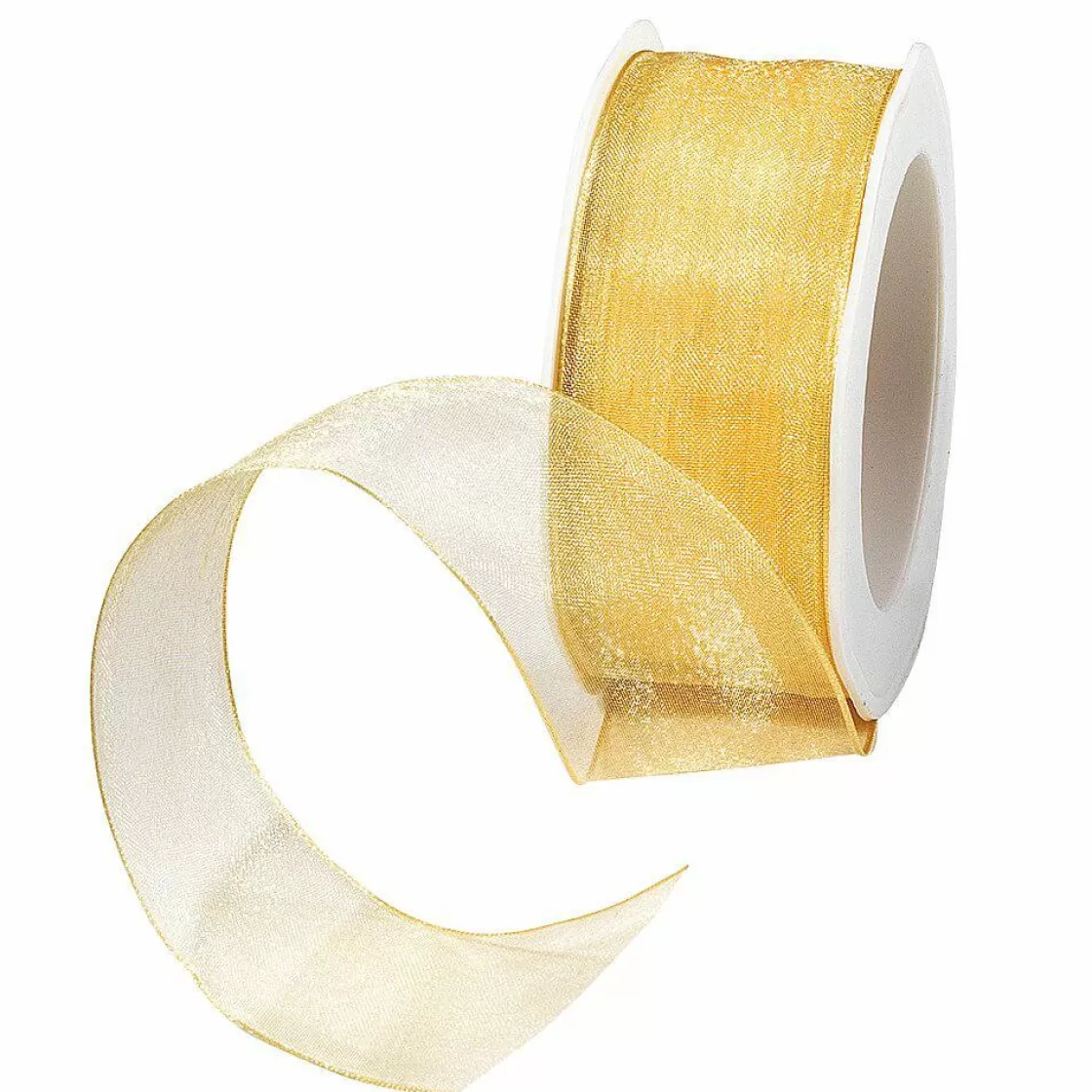 Cintas De Regalo>DecoWoerner Cinta De Chifón Con Alambre, Color Dorado, Anchura 40 Mm oro