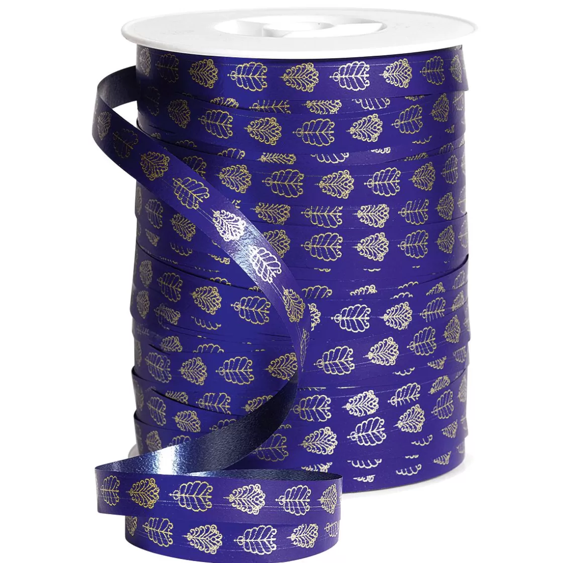 Cintas De Regalo>DecoWoerner Cinta De Poliéster "Ornamento De Hojas", 10 Mm, azul