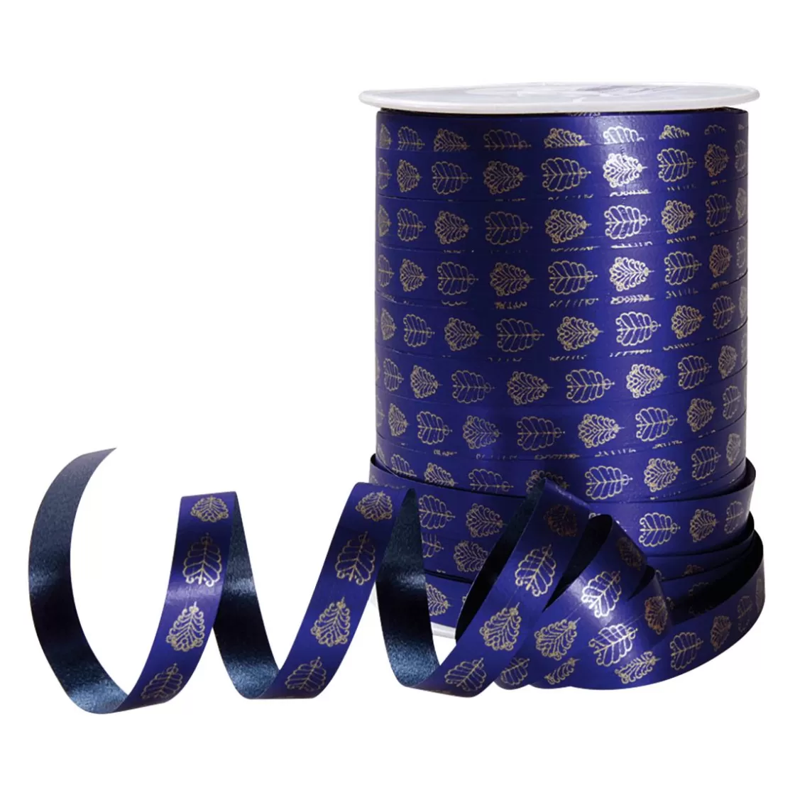 Cintas De Regalo>DecoWoerner Cinta De Poliéster "Ornamento De Hojas", 10 Mm, azul